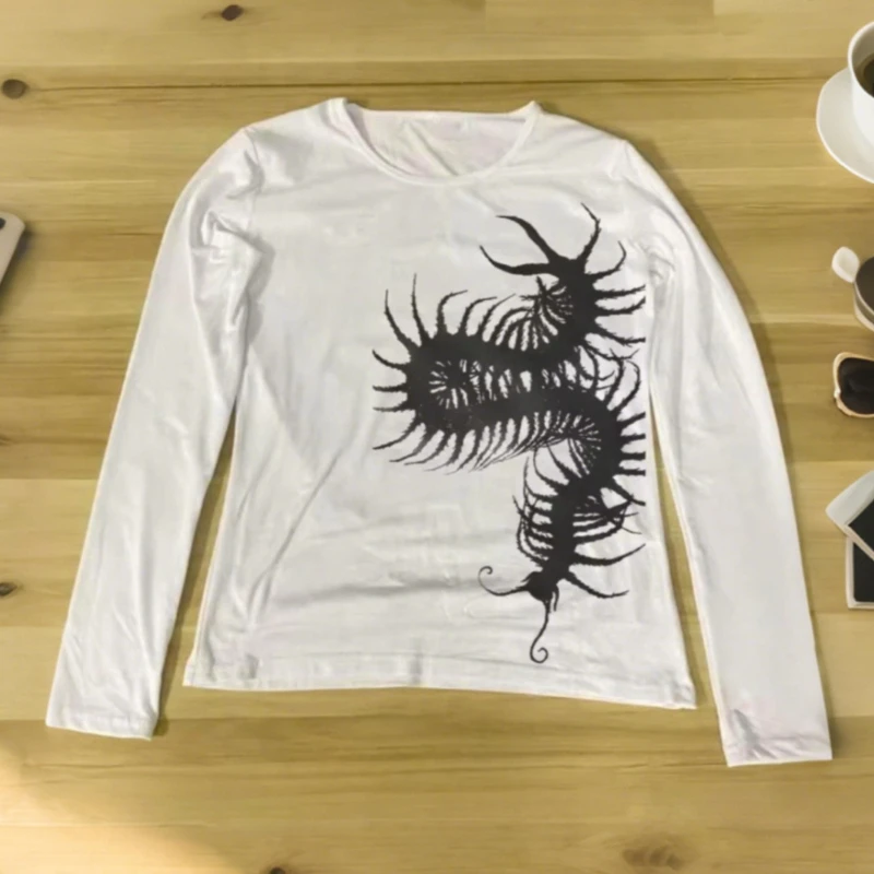 Y2k Emo Women Streetwear Acubi Girl Graphic Print Tops Long Sleeve Vintage Aesthetics Harajuku Goth Grunge 2000s Alt Clothes
Y2k Emo Women Streetwear Acubi Girl Graphic Print Tops Long Sleeve Vintage Aesthetics Harajuku Goth Grunge 2000s Alt Clothes