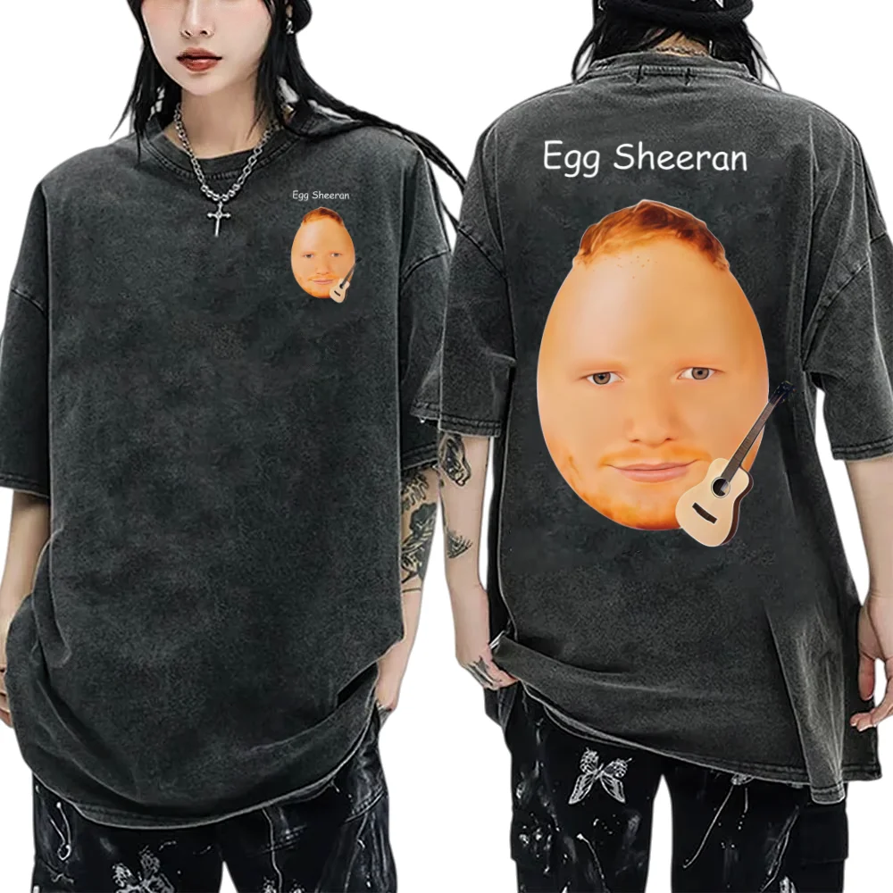 Egg Ed Sheeran Забавный мем Винтажная хлопковая футболка с кислотной стиркой, мужская и женская модная повседневная футболка большого размера с круглым вырезом и коротким рукавом
Egg Ed Sheeran Забавный мем Винтажная хлопковая футболка с кислотной стиркой, мужская и женская модная повседневная футболка большого размера с круглым вырезом и коротким рукавом