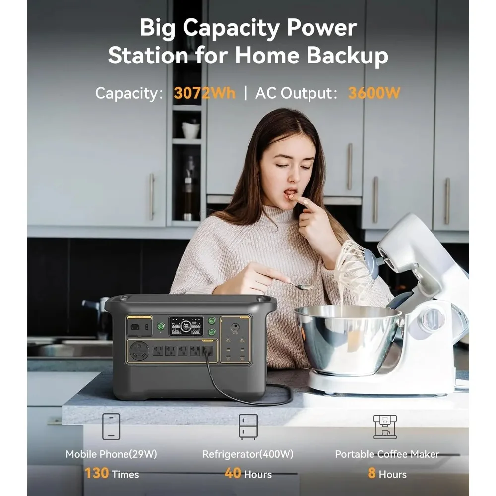 Custom F3000LFP Solar Generator, 3072Wh Capacity, 3600W LiFePO4 Battery, Fast Charging Portable Home Power Backup
Custom F3000LFP Solar Generator, 3072Wh Capacity, 3600W LiFePO4 Battery, Fast Charging Portable Home Power Backup