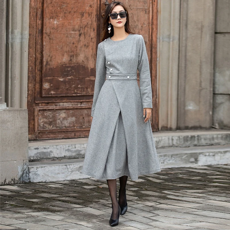 Wool Dress, Gray Wodl Midi Dress, Long Wool Dress,A-Line Wool Dress, Womens wool dress, Vork dress,Autumn Winter
Wool Dress, Gray Wodl Midi Dress, Long Wool Dress,A-Line Wool Dress, Womens wool dress, Vork dress,Autumn Winter