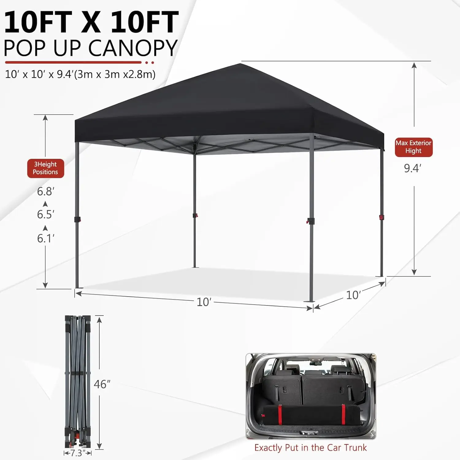 Pop Up Canopy - Outdoor Patio Portable Canopy Tent Heavy Duty for Backyard and Deck with 4 Sandbags(Black, 10x10)
Pop Up Canopy - Outdoor Patio Portable Canopy Tent Heavy Duty for Backyard and Deck with 4 Sandbags(Black, 10x10)