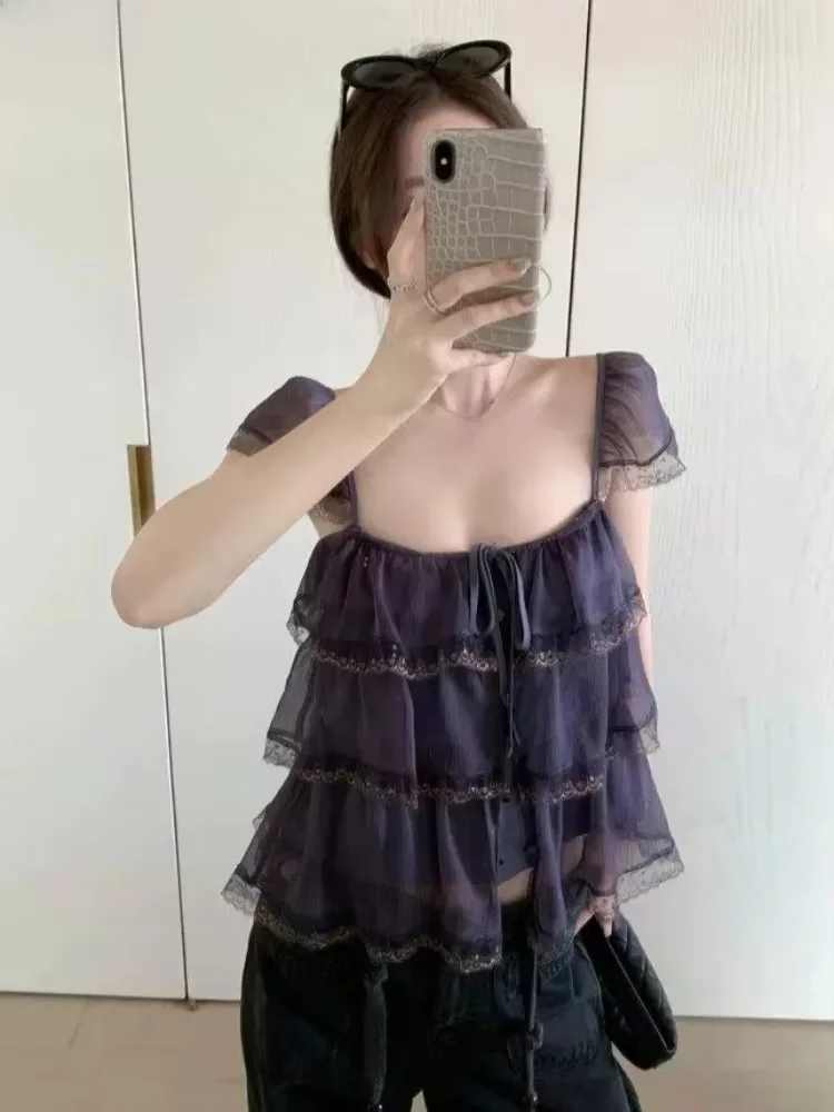 Y2k Square Collar Bandage Blouses For Women Fashion Flying Sleeves Shirts 2026 Blusas Mujer De Moda Summer Korean Ruffled Blouse
Y2k Square Collar Bandage Blouses For Women Fashion Flying Sleeves Shirts 2026 Blusas Mujer De Moda Summer Korean Ruffled Blouse