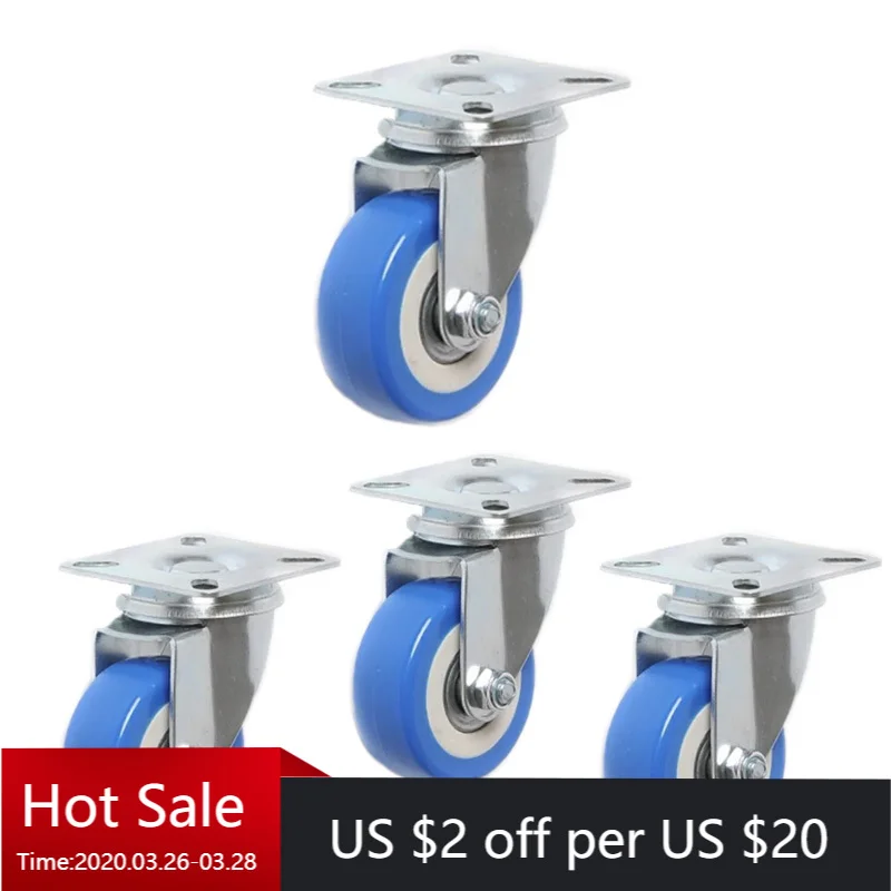 4Pcs 2 Inch Swivel Caster Wheels Blue PVC Silent Heavy Duty Dual Bearing Wear-resistant Wheels for Trolley Cart Storage Rack
4Pcs 2 Inch Swivel Caster Wheels Blue PVC Silent Heavy Duty Dual Bearing Wear-resistant Wheels for Trolley Cart Storage Rack