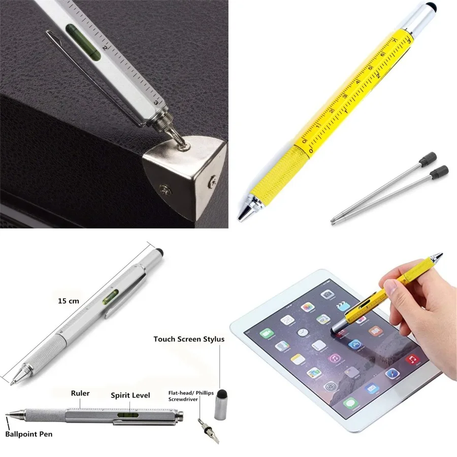 Многофункциональная ручка-инструмент 6 в 1, шариковая ручка, стилус для сенсорного экрана, линейка, уровень, отвертка с плоской головкой и крестообразным шлицем для
Многофункциональная ручка-инструмент 6 в 1, шариковая ручка, стилус для сенсорного экрана, линейка, уровень, отвертка с плоской головкой и крестообразным шлицем для