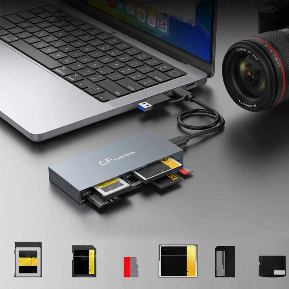 6 in 1 CFexpress Type B/CF/XD/MS/SD/TF All In One Card Reader with Cable CF Express B Card Reader for Windows XP OS
6 in 1 CFexpress Type B/CF/XD/MS/SD/TF All In One Card Reader with Cable CF Express B Card Reader for Windows XP OS