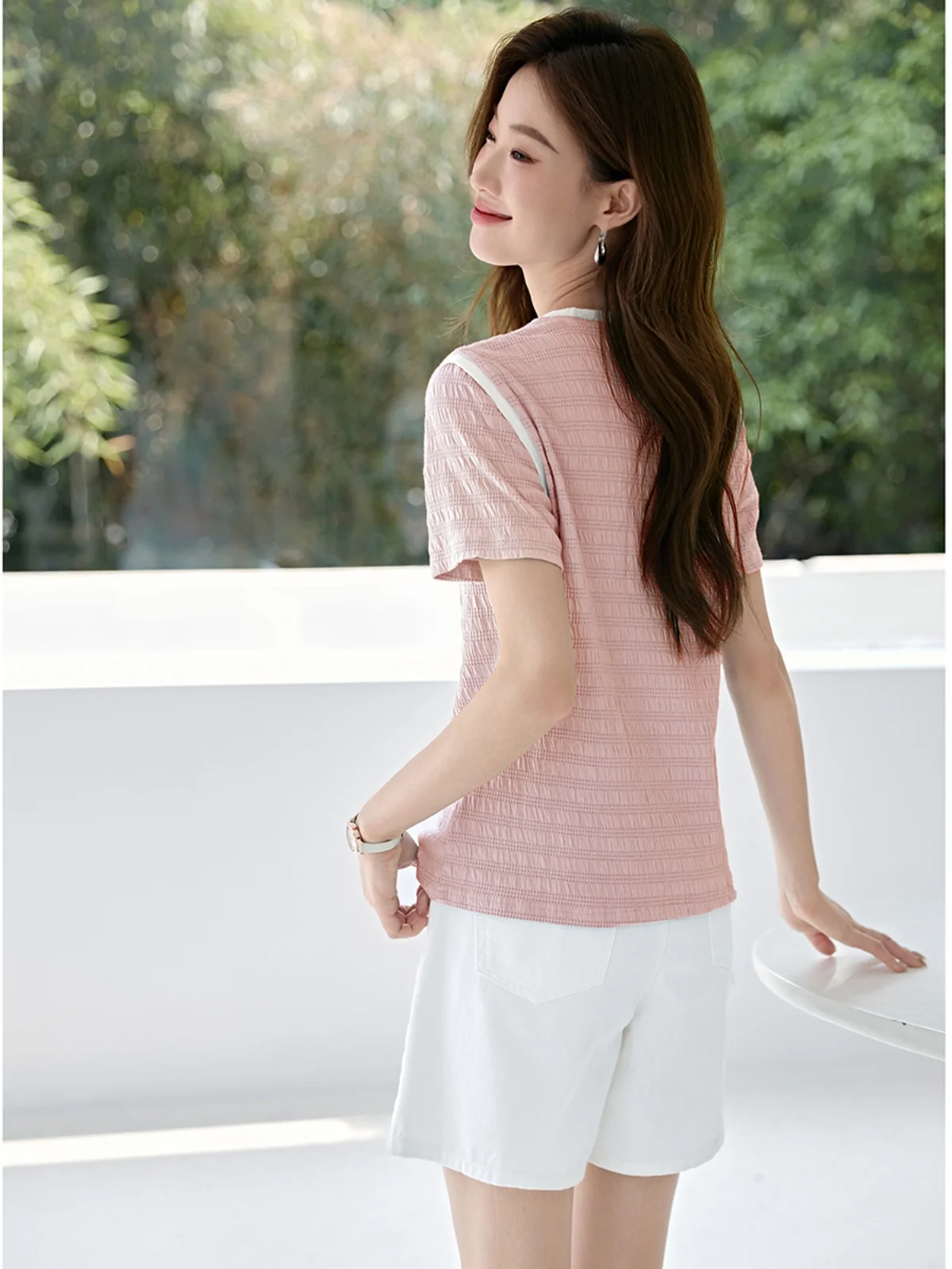 Mo Han Mei Texture ort Sve T-irt Casual Versatile Comfortable Women's Top Polyester Cotton Blend Summer New Arrival
Mo Han Mei Texture ort Sve T-irt Casual Versatile Comfortable Women's Top Polyester Cotton Blend Summer New Arrival