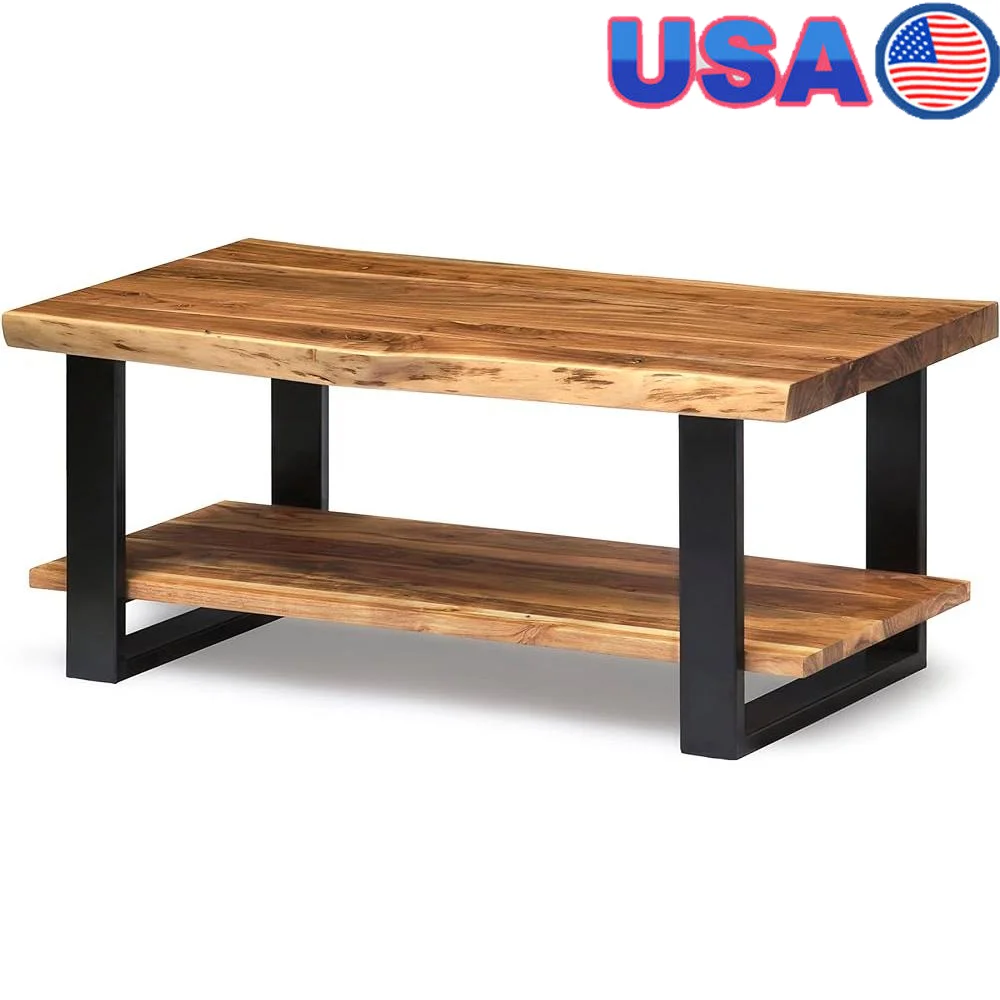 Natural Wood Live Edge Coffee Table with Metal Strap Legs Unique Imperfections Industrial Style Durable Stable Home Furniture
Natural Wood Live Edge Coffee Table with Metal Strap Legs Unique Imperfections Industrial Style Durable Stable Home Furniture