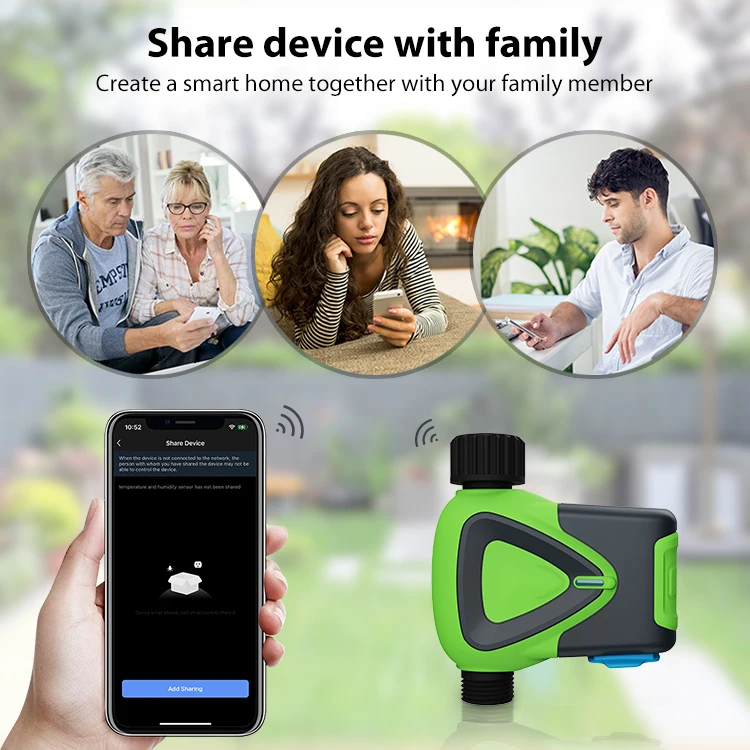 Smart Irrigation System BT5.0 Timer Water Valve IP65 Waterproof Auto Drip Irrigation Controller for Smart Home Watering Control
Smart Irrigation System BT5.0 Timer Water Valve IP65 Waterproof Auto Drip Irrigation Controller for Smart Home Watering Control
