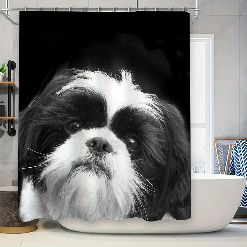 Black White Dog Shower Curtain Pet Portrait Decor for Bathroom Waterproof Printing High-Quality Fabric Shower Panel
Black White Dog Shower Curtain Pet Portrait Decor for Bathroom Waterproof Printing High-Quality Fabric Shower Panel