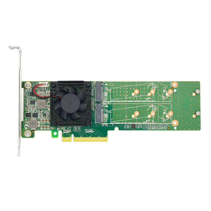 PCIe 3.0 x8 to 4x M.2 NVMe SSD Adapter Card with PLX8747 and Low Profile Support
PCIe 3.0 x8 to 4x M.2 NVMe SSD Adapter Card with PLX8747 and Low Profile Support