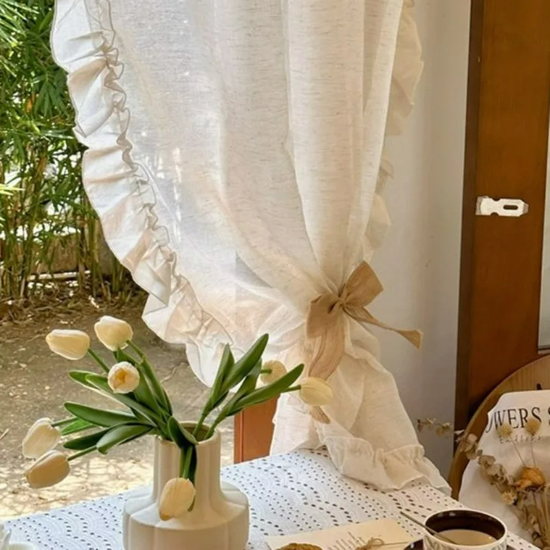 French Style Linen Sheer Curtains Rustic Voile Drapes Cafe Curtain for Living Room Balcony Kitchen Semi-Transparent Partition
French Style Linen Sheer Curtains Rustic Voile Drapes Cafe Curtain for Living Room Balcony Kitchen Semi-Transparent Partition
