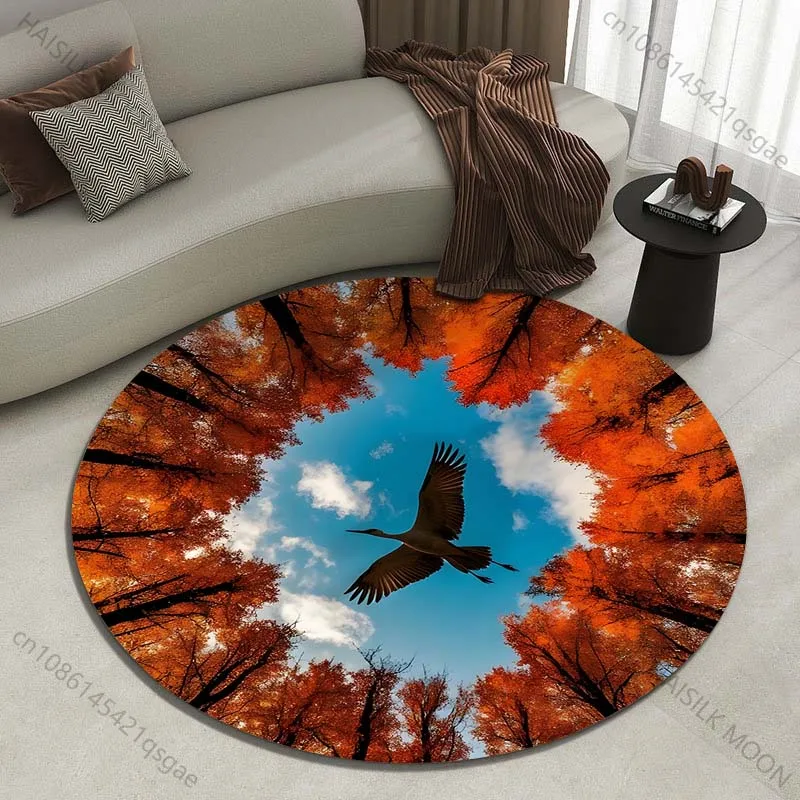 Multiple sizes Bird flying over autumn trees Print Round Carpet Living Room Bedroom Table Chair Sofa Decorative Carpet
Multiple sizes Bird flying over autumn trees Print Round Carpet Living Room Bedroom Table Chair Sofa Decorative Carpet
