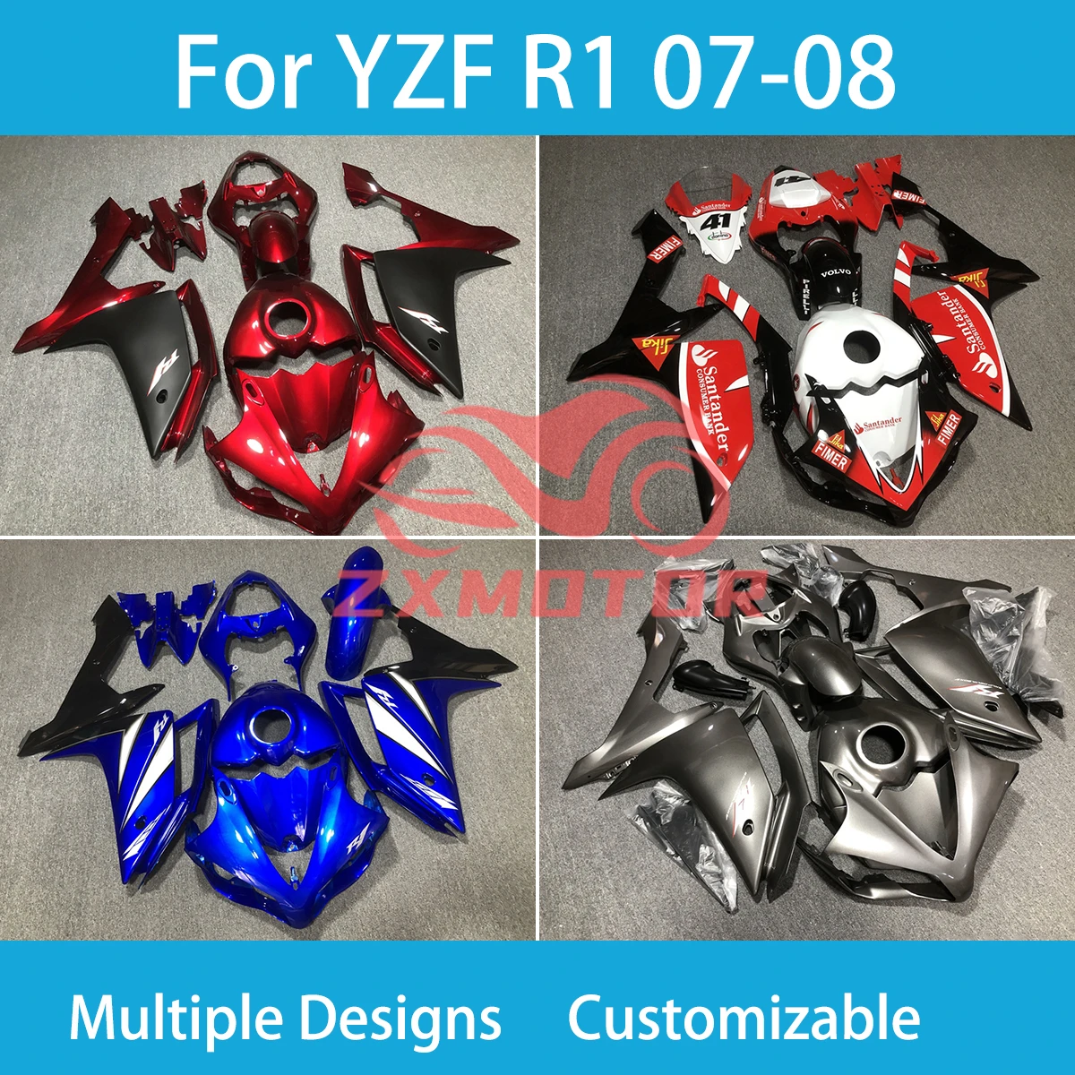 YZF R1 07 08, аксессуары для мотоциклов, обтекатели для Yamaha YZF R 1 2007 2008, гоночный комплект обтекателей по индивидуальному заказу, новые
YZF R1 07 08, аксессуары для мотоциклов, обтекатели для Yamaha YZF R 1 2007 2008, гоночный комплект обтекателей по индивидуальному заказу, новые
