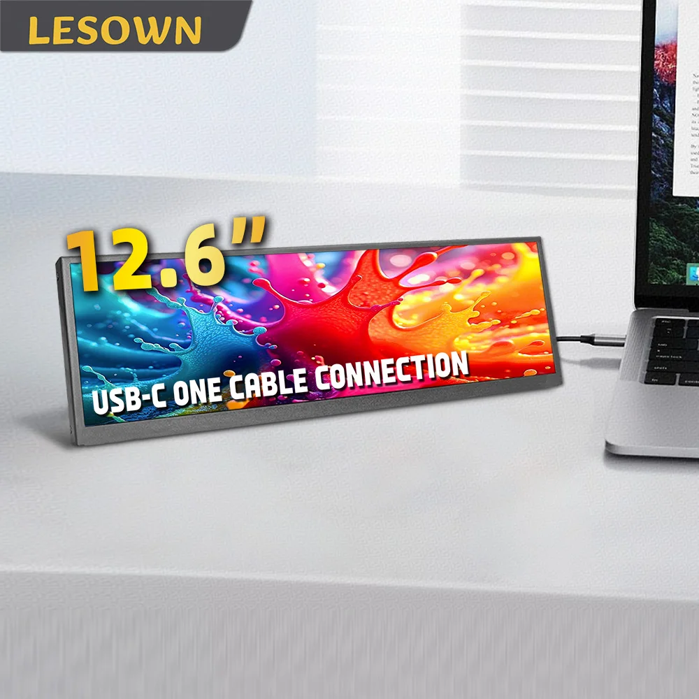 LESOWN 12.6 12.7 Inch Bar Display Monitor 1920x515 IPS – Thin Portable Extended Monitor Sidebar Display for Laptop Gaming Travel
LESOWN 12.6 12.7 Inch Bar Display Monitor 1920x515 IPS – Thin Portable Extended Monitor Sidebar Display for Laptop Gaming Travel