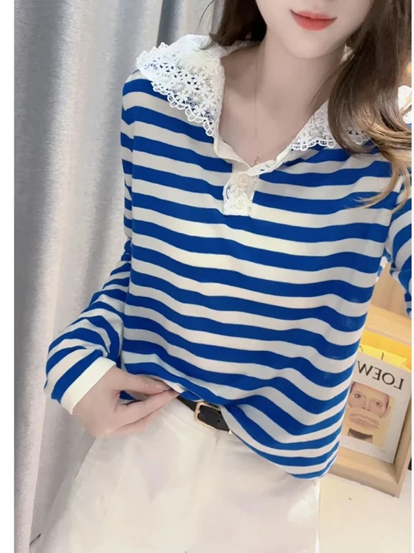 Large Size Lace Patchwork Hooded Striped Long Sleeve T-Shirt Spring Fashionable Women's Top Casual Loose Fit Regular Sleeve
Large Size Lace Patchwork Hooded Striped Long Sleeve T-Shirt Spring Fashionable Women's Top Casual Loose Fit Regular Sleeve