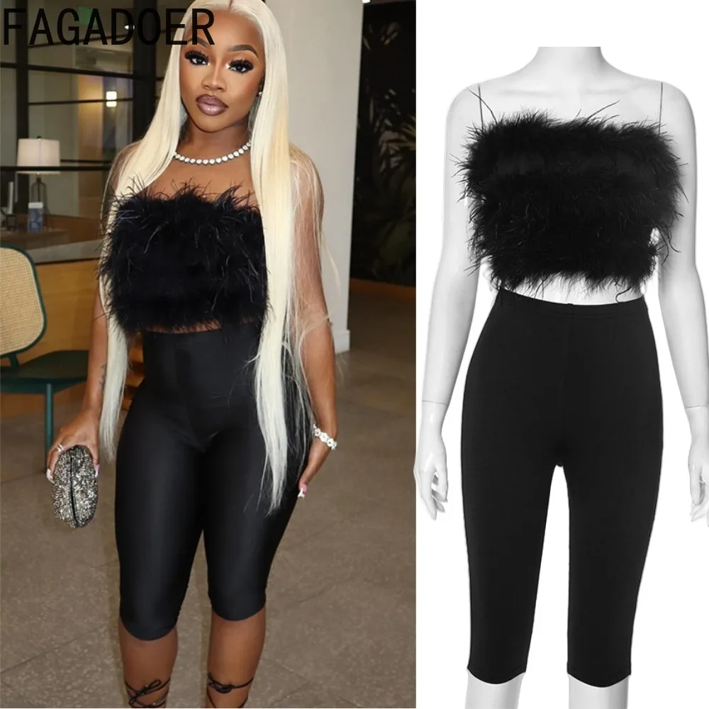 FAGADOER Sexy Fur Patchwork Bodycon 2 Pieces Set for Woman Sleeveless Backless Crop Top and Pants Matching Suits Female Clubwear
FAGADOER Sexy Fur Patchwork Bodycon 2 Pieces Set for Woman Sleeveless Backless Crop Top and Pants Matching Suits Female Clubwear