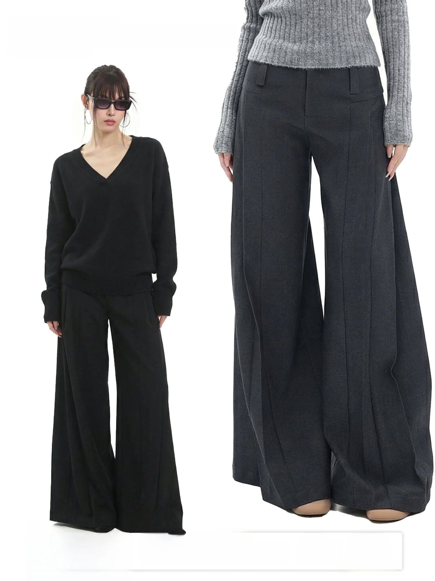 Low-Waist Wide-Leg Pants Women's Autumn Winter Straight Cut Slimming Suit Pants Long Black Korean Style Commute Trousers
Low-Waist Wide-Leg Pants Women's Autumn Winter Straight Cut Slimming Suit Pants Long Black Korean Style Commute Trousers