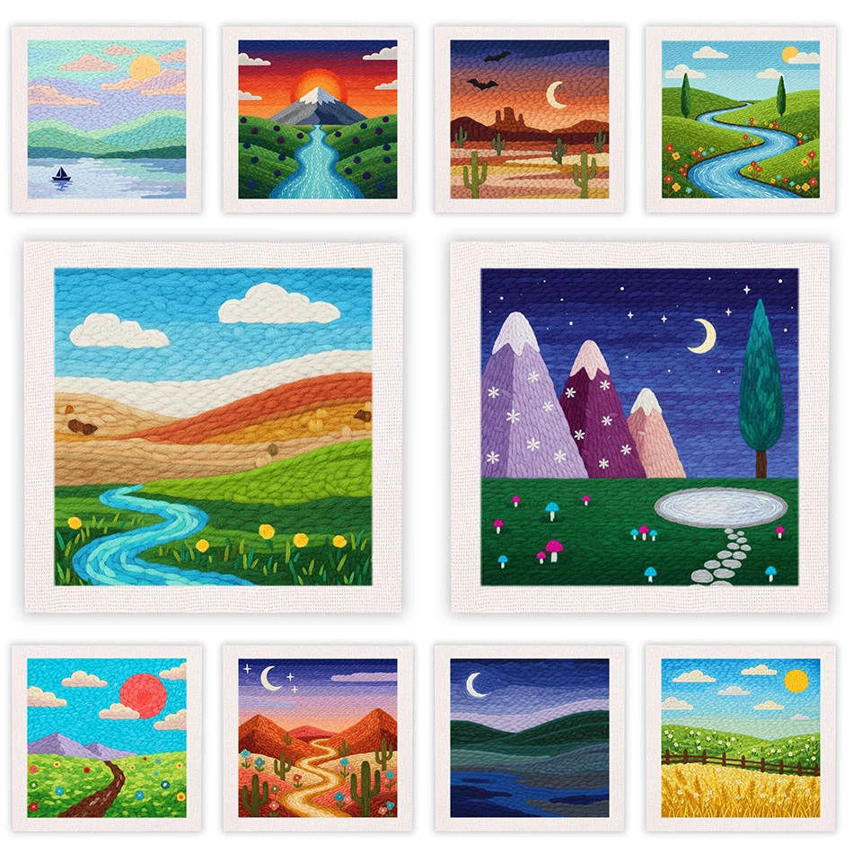 CHENISTORY embroidery punch needle Stitch Landscape Pattern For Beginner 25x25cm With Frame Poking Embroidery Handicrafts Yarn
CHENISTORY embroidery punch needle Stitch Landscape Pattern For Beginner 25x25cm With Frame Poking Embroidery Handicrafts Yarn