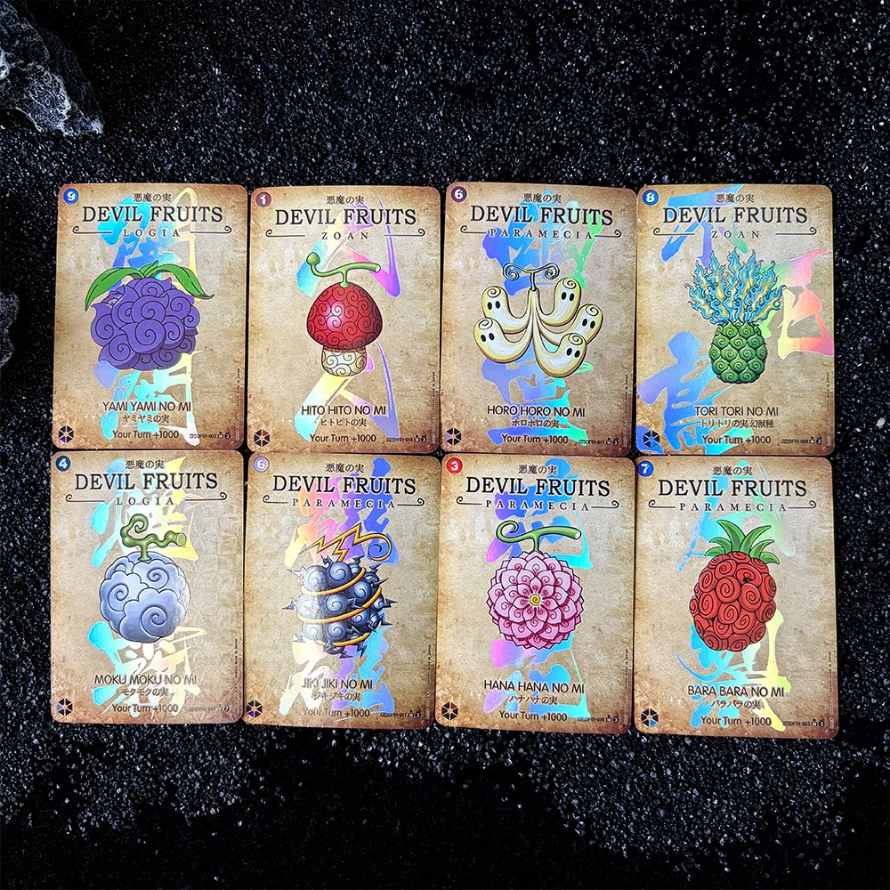 18PCS DIY OPCG Game Card Devil Fruit Flame Fruit Dark Fruit Series Bronzing Texture Color Flash Card Collection Card Gift Toy
18PCS DIY OPCG Game Card Devil Fruit Flame Fruit Dark Fruit Series Bronzing Texture Color Flash Card Collection Card Gift Toy