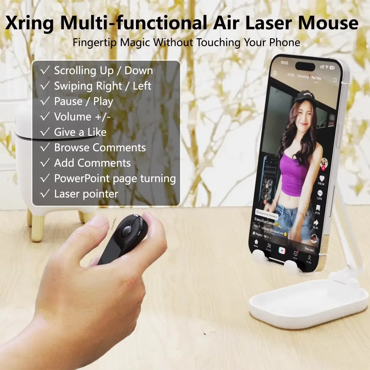 2.4G Bluetooth Air Mouse With Touchpad Laser Roller PPT Wireless Remote Control Page Turner Ring Mouse For Speech Conference
2.4G Bluetooth Air Mouse With Touchpad Laser Roller PPT Wireless Remote Control Page Turner Ring Mouse For Speech Conference