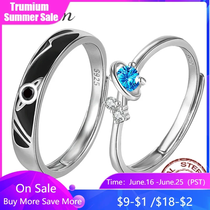 Trumium Solid 925 Sterling Silver Blue Zircon Planet Couple Open Rings For Women Men Original Girlfriend Jewelry Romantic Gift
Trumium Solid 925 Sterling Silver Blue Zircon Planet Couple Open Rings For Women Men Original Girlfriend Jewelry Romantic Gift