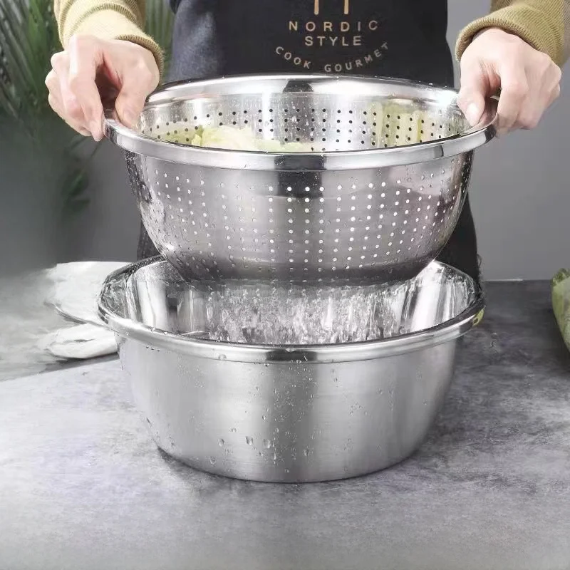 304 Stainl Steel Drain Basin Soup Basin Vegetable Waing Egg Beating Fruit Basin Home Use Sedding Plate round ape
304 Stainl Steel Drain Basin Soup Basin Vegetable Waing Egg Beating Fruit Basin Home Use Sedding Plate round ape