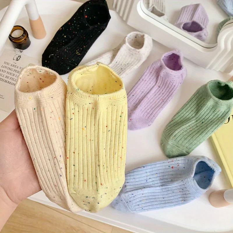 5-Pair Random Women's Summer No-Show Socks - Thin, Anti-Slip & Heel-Stay, Breathable, Low-Cut, Ins-Inspired Slub Yarn Socks
5-Pair Random Women's Summer No-Show Socks - Thin, Anti-Slip & Heel-Stay, Breathable, Low-Cut, Ins-Inspired Slub Yarn Socks