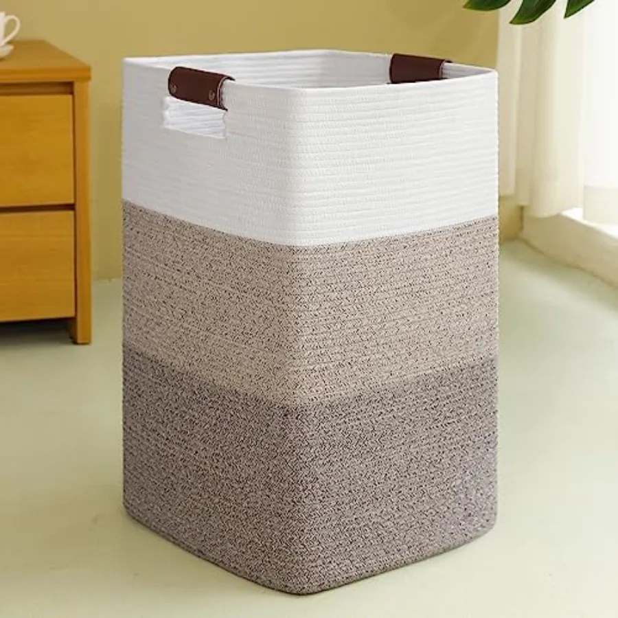 Laundry Hamper 96L Extra Large Laundry Basket, Woven Blanket Basket, Cotton Woven Storage Hamper with Handles for Living Room,
Laundry Hamper 96L Extra Large Laundry Basket, Woven Blanket Basket, Cotton Woven Storage Hamper with Handles for Living Room,