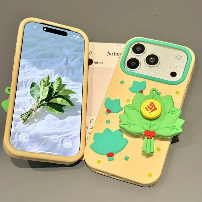 Phone Case For iPhone 17 16 15 14 13 Pro Max New INS Cartoon 3D Pomelo Leaf Shape Soft Protective Cover With Rotating Holder
Phone Case For iPhone 17 16 15 14 13 Pro Max New INS Cartoon 3D Pomelo Leaf Shape Soft Protective Cover With Rotating Holder