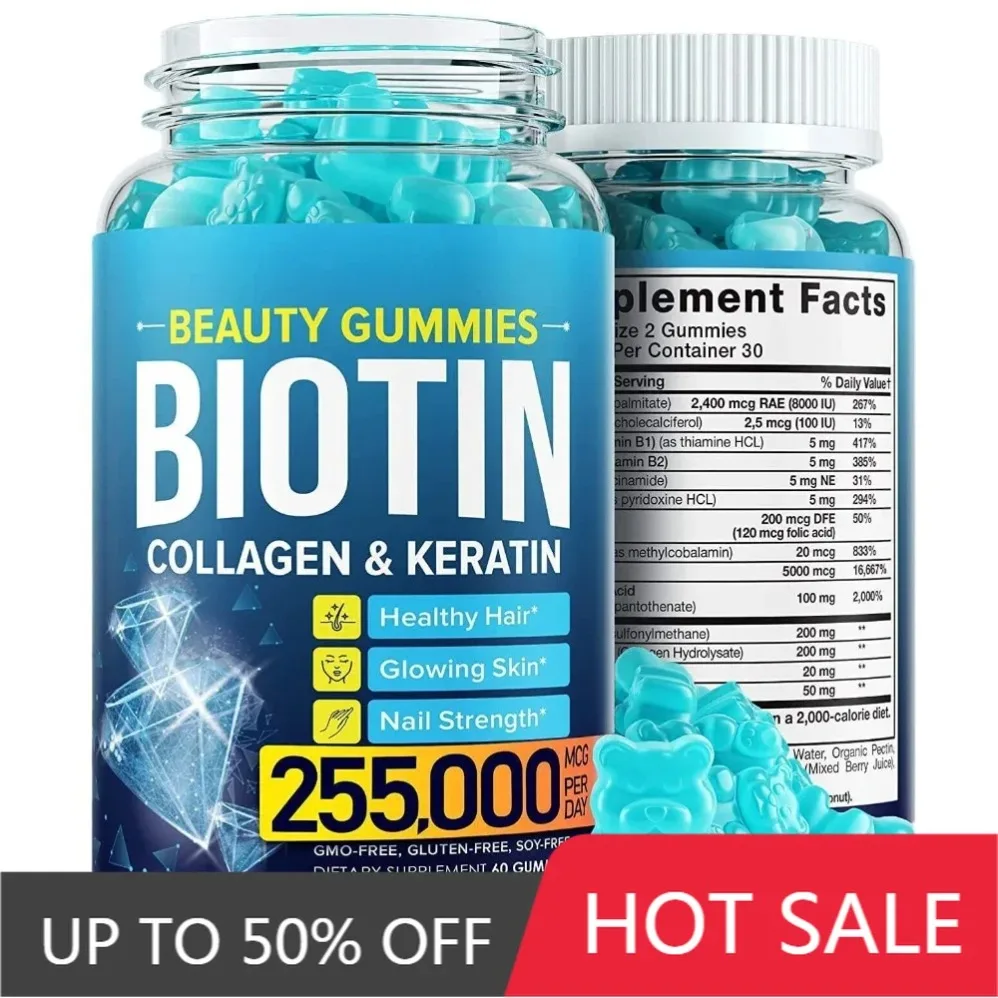 Discover Biotin Gummies for Hair Skin and Nails Each Pack Containing 60 Vegetarian Biotin
Discover Biotin Gummies for Hair Skin and Nails Each Pack Containing 60 Vegetarian Biotin