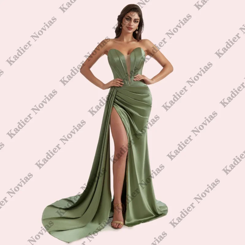 Sage Green Customized Long Mermaid Bridesmaid Dresses with Skirt Lace Up Wedding Party Dress robes invitee mariage
Sage Green Customized Long Mermaid Bridesmaid Dresses with Skirt Lace Up Wedding Party Dress robes invitee mariage