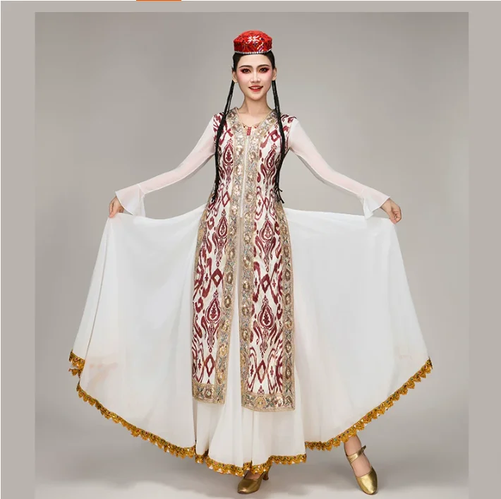 Spring 2026 Ethnic Style Xinjiang Dance Performance Costume Female Adult Uyghur Dance Set
Spring 2026 Ethnic Style Xinjiang Dance Performance Costume Female Adult Uyghur Dance Set