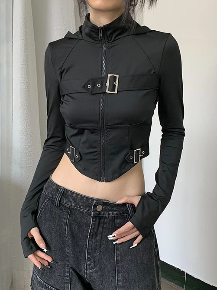HOUZHOU Techwear Gothic Black Long Sleeve Tshirts Women Y2K Punk High Street Goth Core Corset Female Dark Egirl Crop Top Zipper
HOUZHOU Techwear Gothic Black Long Sleeve Tshirts Women Y2K Punk High Street Goth Core Corset Female Dark Egirl Crop Top Zipper
