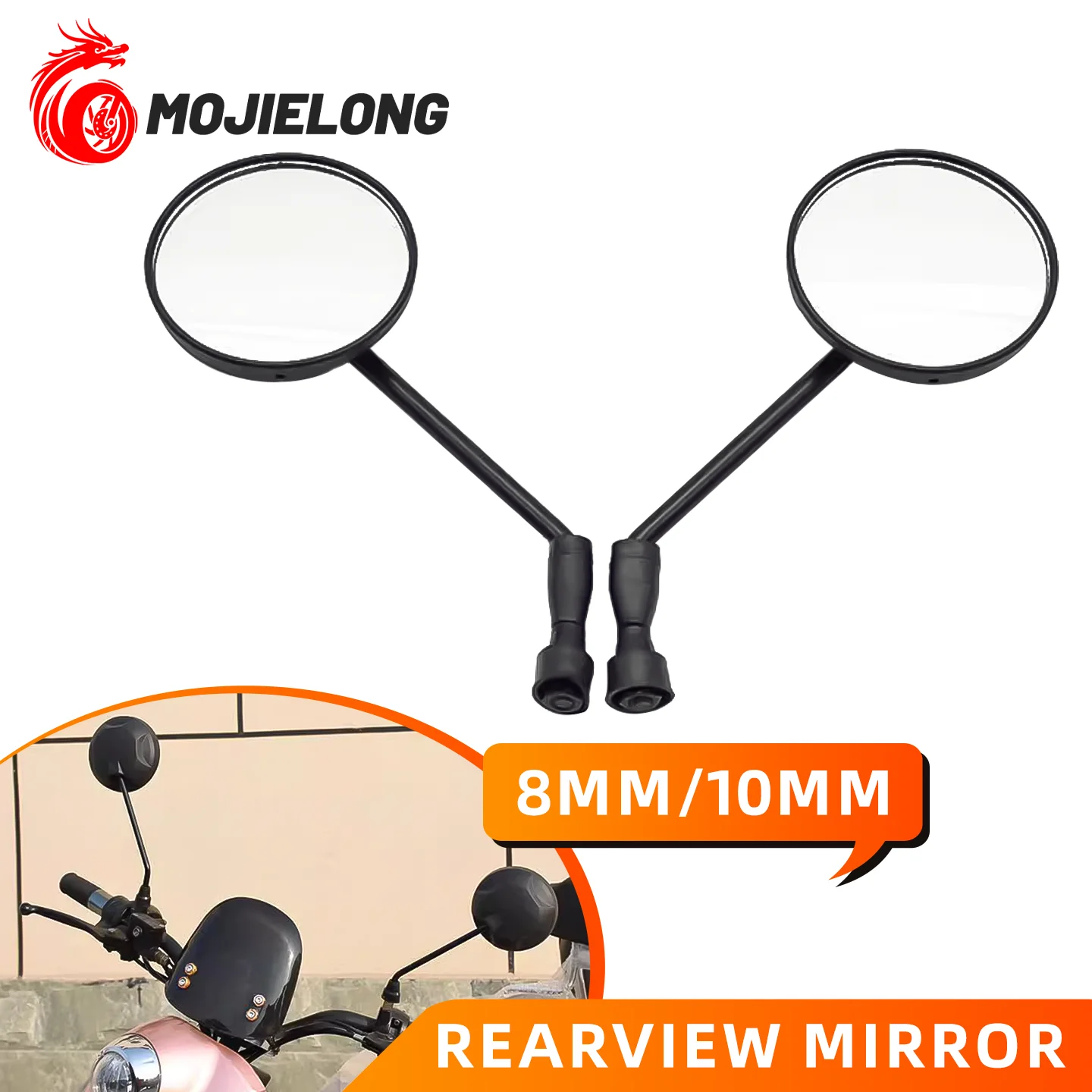 8mm & 10mm Size Rearview Mirrors - Durable Electric Bike/Scooter Mirrors with Clear Vision for Daily Commuting
8mm & 10mm Size Rearview Mirrors - Durable Electric Bike/Scooter Mirrors with Clear Vision for Daily Commuting