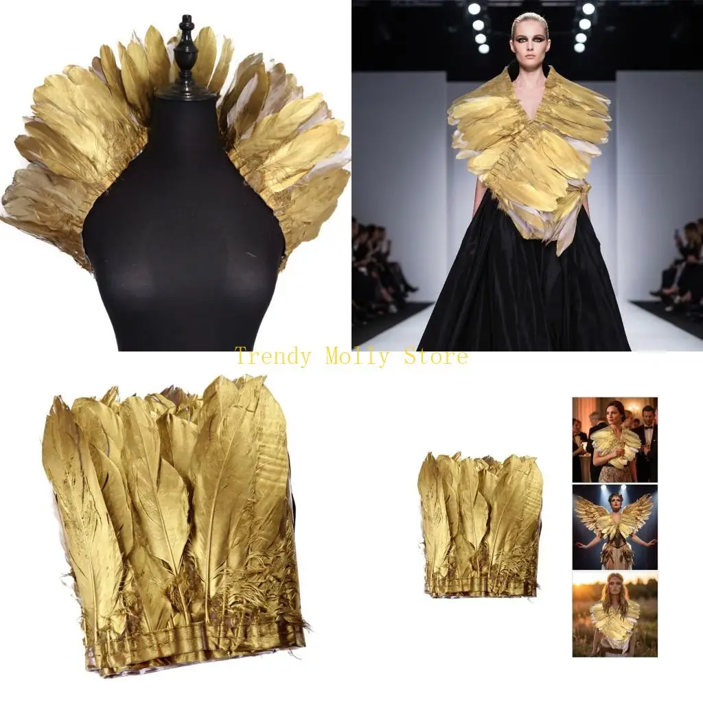 N5KB Shimmering Gold Geese Capelet Shawl Lightweight Dress Party Accessory
N5KB Shimmering Gold Geese Capelet Shawl Lightweight Dress Party Accessory