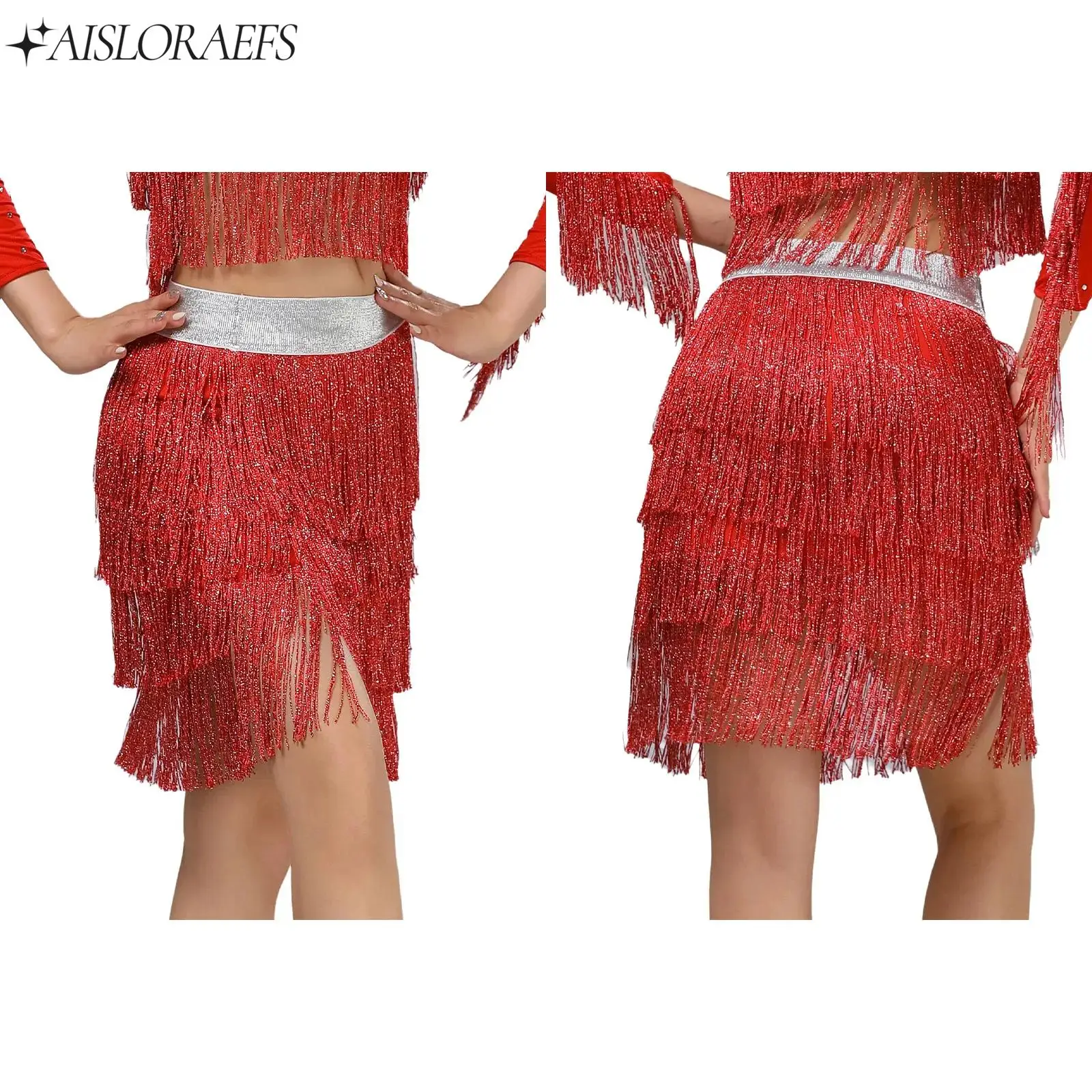 Women Latin Tango Competition Dancewear Tassel Skirts Stretchy Tiered Fringe Swing Skirts Chacha Rumba Samba Performance Clothes
Women Latin Tango Competition Dancewear Tassel Skirts Stretchy Tiered Fringe Swing Skirts Chacha Rumba Samba Performance Clothes