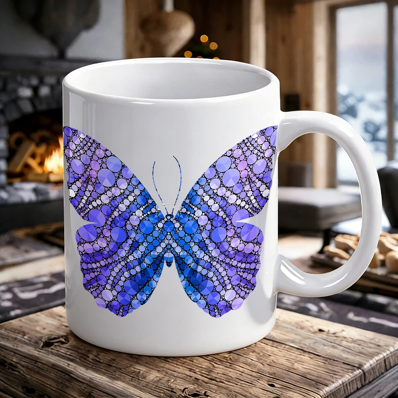 Gemstone Mosaic Butterfly Ceramic Mug Blue Purple Crystal Coffee Cup, Milk Cup, Drinking Cup, Gift for Friends, Fade-Resistant
Gemstone Mosaic Butterfly Ceramic Mug Blue Purple Crystal Coffee Cup, Milk Cup, Drinking Cup, Gift for Friends, Fade-Resistant