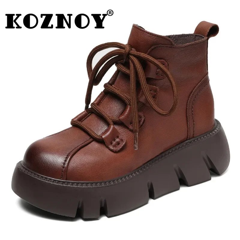 Koznoy Women Wedge Loafers 5.5cm Ankle Boots Mid Calf Booties Autumn Spring Comfy Platform Flats Natural Genuine Leather Shoes
Koznoy Women Wedge Loafers 5.5cm Ankle Boots Mid Calf Booties Autumn Spring Comfy Platform Flats Natural Genuine Leather Shoes