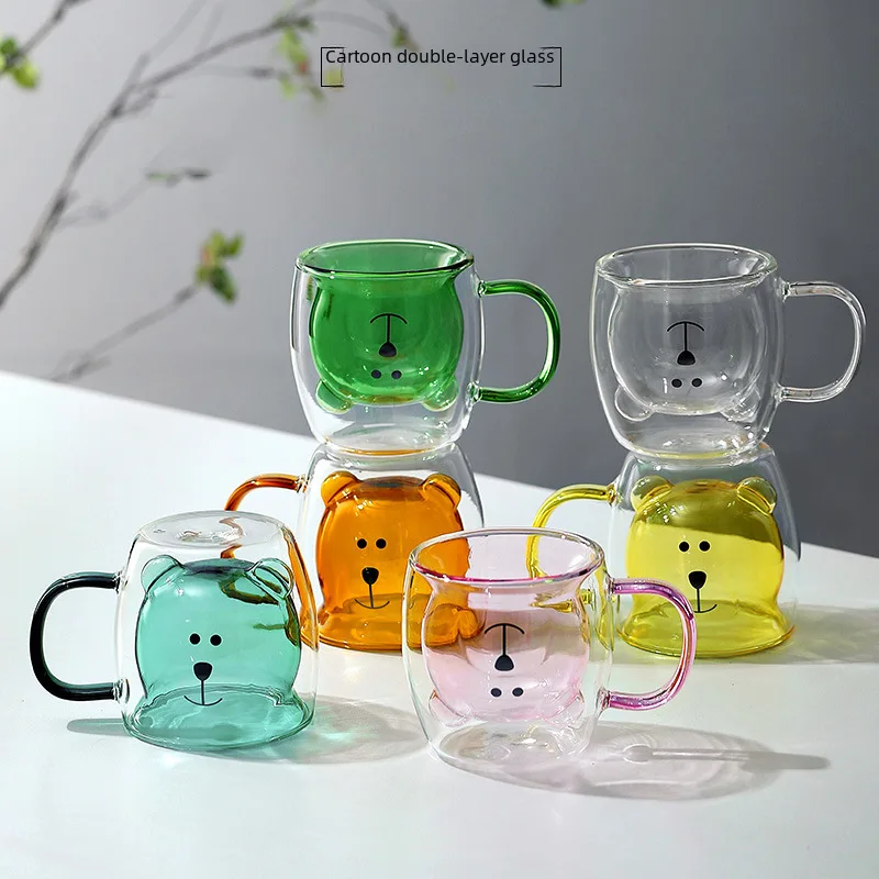 Cute Bear Style Double Layer Heat Insulated Coffee Cup Household High Borosilicate Glass Colorful Liner Bear Cup Couple Cup Nana
Cute Bear Style Double Layer Heat Insulated Coffee Cup Household High Borosilicate Glass Colorful Liner Bear Cup Couple Cup Nana
