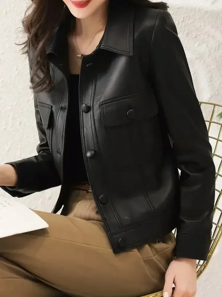 2024 Autumn/Winter PU New Leather Jacket Women's Clothing Lapel Jacket Fashion Cool Cardigan Long Sleeve Top Short Coat
2024 Autumn/Winter PU New Leather Jacket Women's Clothing Lapel Jacket Fashion Cool Cardigan Long Sleeve Top Short Coat