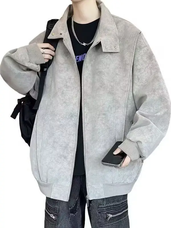 Casual Men's Leather Jaet ort Sle Autumn Spring American Baseball orm Loose Fit Merald Faionable Outerwear
Casual Men's Leather Jaet ort Sle Autumn Spring American Baseball orm Loose Fit Merald Faionable Outerwear