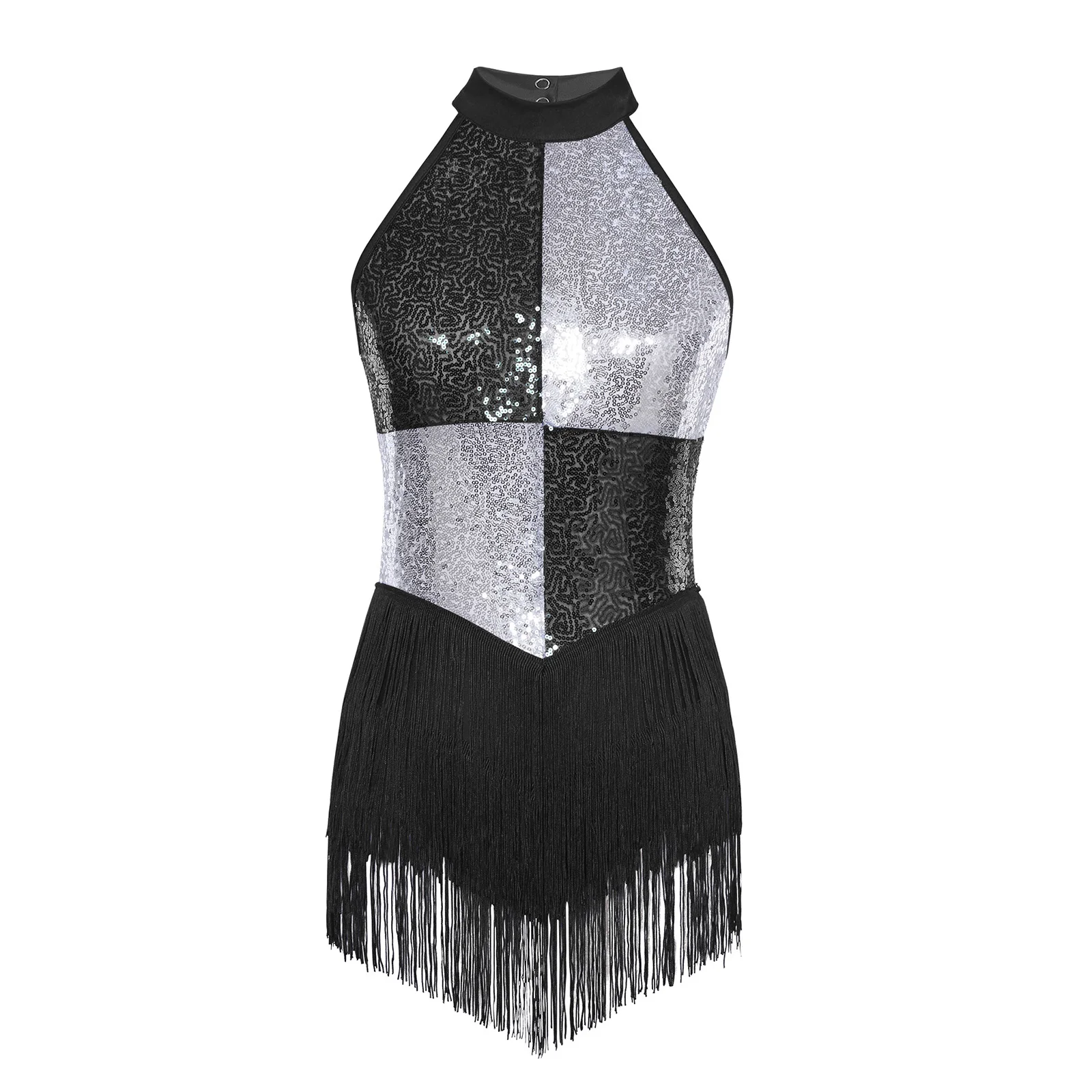Womens Sequin Modern Jazz Latin Samba Dance Dress Stage Costume Halter Tank Leotard Tassel Dress Salsa Samba Rumba Dancewear
Womens Sequin Modern Jazz Latin Samba Dance Dress Stage Costume Halter Tank Leotard Tassel Dress Salsa Samba Rumba Dancewear