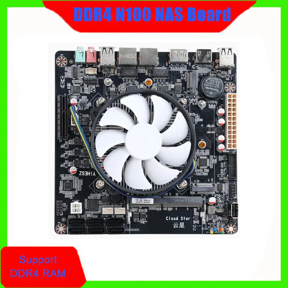 Материнская плата N100 DDR4 для NAS, два порта Ethernet 2.5G, слоты PCIe, два слота M.2 для программного маршрутизатора
Материнская плата N100 DDR4 для NAS, два порта Ethernet 2.5G, слоты PCIe, два слота M.2 для программного маршрутизатора