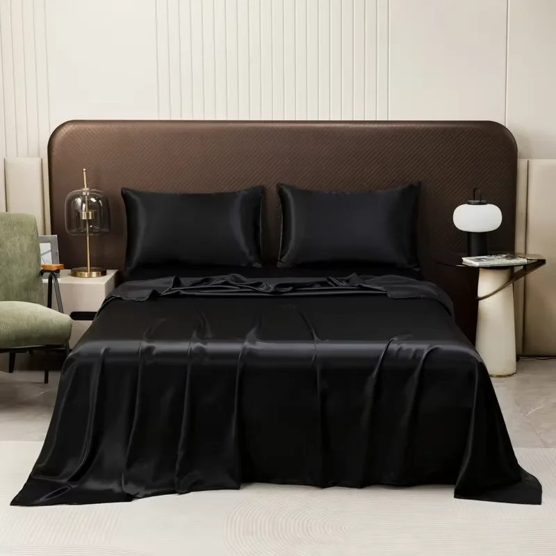 Satin Silk Bed Sheet with Pillowcase Twin/Full/Queen/King Top Sheets Solid Color Flat Bed Sheets Smooth Bed Sheet Sets
Satin Silk Bed Sheet with Pillowcase Twin/Full/Queen/King Top Sheets Solid Color Flat Bed Sheets Smooth Bed Sheet Sets