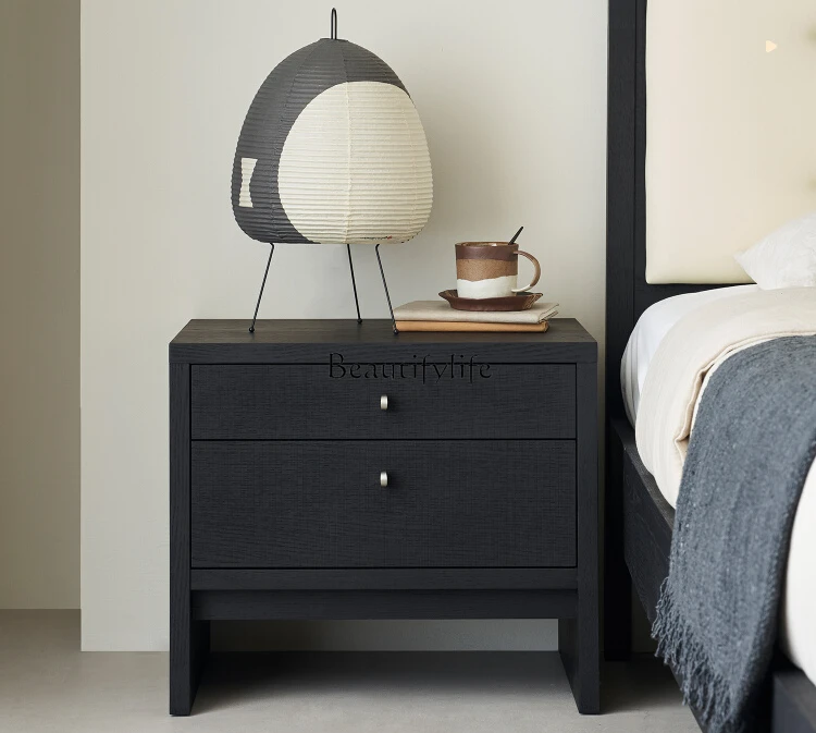 Black Modern Simple Bedroom Home Retro Solid Wood Double Drawing Bedside Cabinet
Black Modern Simple Bedroom Home Retro Solid Wood Double Drawing Bedside Cabinet