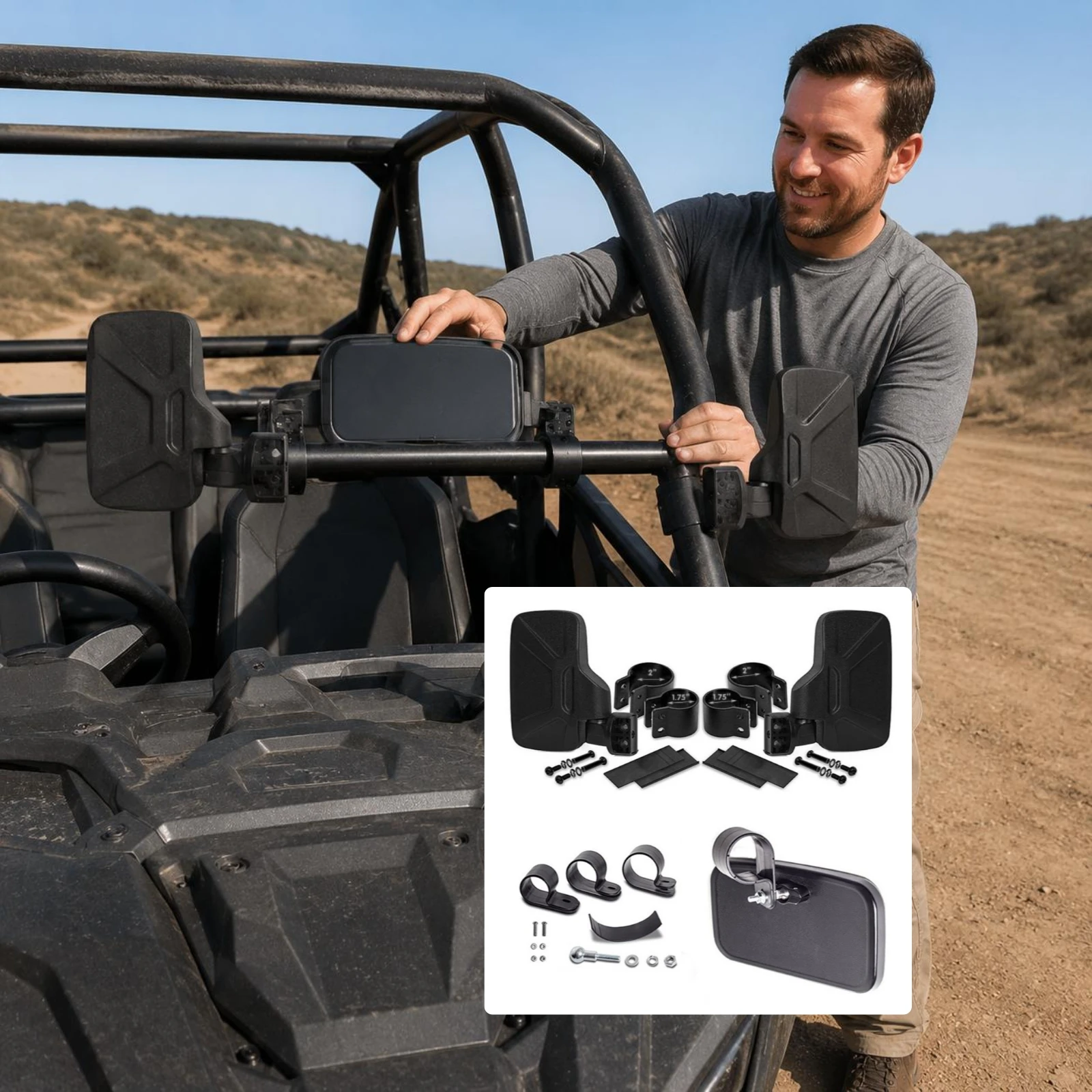 3 Pieces Rear View Mirror Combo Kit Universal Fit UTV Side Mirror Kit ATV Rearview Mirrors Rugged Vehicle Accessory
3 Pieces Rear View Mirror Combo Kit Universal Fit UTV Side Mirror Kit ATV Rearview Mirrors Rugged Vehicle Accessory