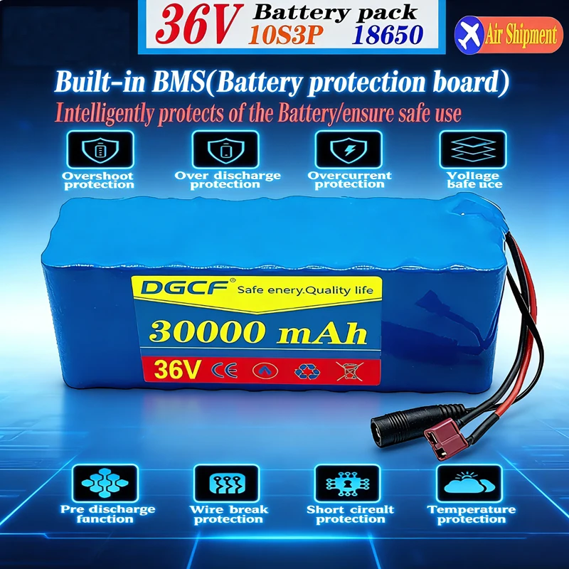 10S3P 36V 100Ah 18650 Rechargeable Lithium Battery Pack 1000W Power Modified Bicycle electric scooter Vehicle BMS +42V Charger
10S3P 36V 100Ah 18650 Rechargeable Lithium Battery Pack 1000W Power Modified Bicycle electric scooter Vehicle BMS +42V Charger