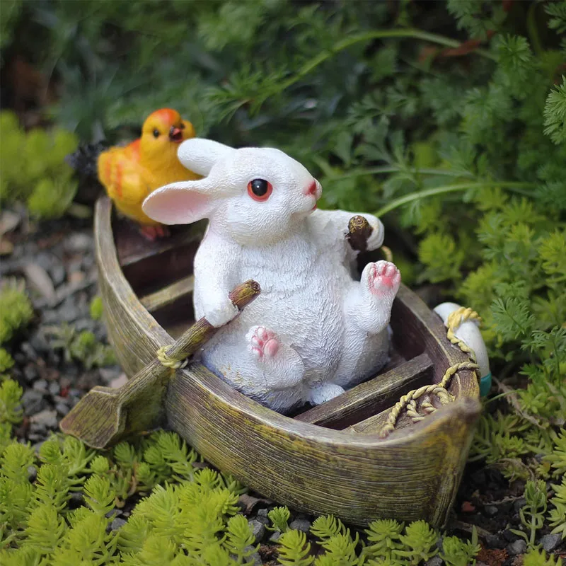 Nordic Resin Boating Rabbit Simulation Animal Garden Decorative Ornaments Courtyard Pond Floating Fish Surface Landscaping
Nordic Resin Boating Rabbit Simulation Animal Garden Decorative Ornaments Courtyard Pond Floating Fish Surface Landscaping