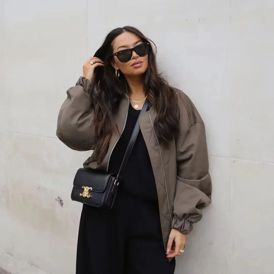 KIDCRKJ весенне-осенняя женская куртка-бомбер, повседневная свободная спортивная куртка на молнии для женщин, однотонные спортивные пальто, женская верхняя одежда
KIDCRKJ весенне-осенняя женская куртка-бомбер, повседневная свободная спортивная куртка на молнии для женщин, однотонные спортивные пальто, женская верхняя одежда