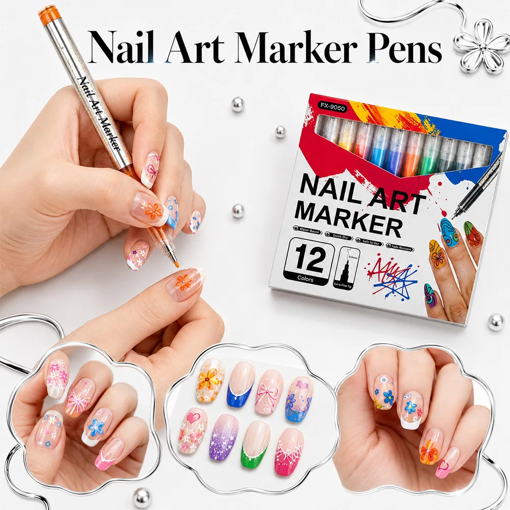 6/12/24Colors Nail Art Marker 0.5MM Tip DIY Design Creative Graffiti Waterproof Fade-Resistant Outline Pen Artistic Supplies
6/12/24Colors Nail Art Marker 0.5MM Tip DIY Design Creative Graffiti Waterproof Fade-Resistant Outline Pen Artistic Supplies